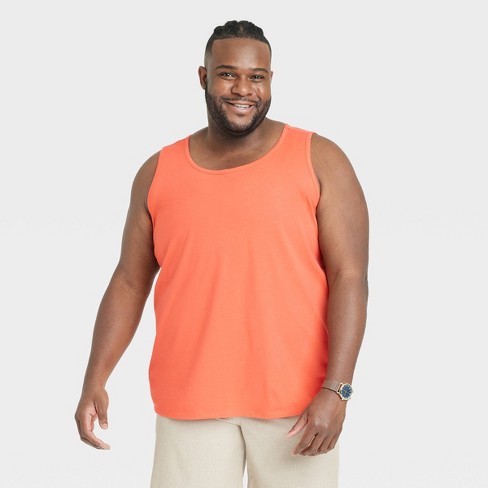 Men's Big & Tall Round Neck Tank Top - Goodfellow & Co™ Orange 3XL