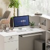 FUFU&GAGA Modern Style White Reception Desk L-Shape with Keyboard Shelf Drawer Office Desk - 4 of 4
