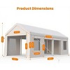 13x25 Foot Heavy-Duty Carport - UPF 50+ Waterproof Poly Canopy, Powder-Coated Steel Frame, 6 Doors & 4 Windows, Quick 60-Min Assembly - 2 of 4