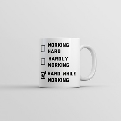 Crazy Dog Hard While Working Checklist Mug Funny Sarcastic Adult Joke Graphic Novelty Coffee Cup-11oz