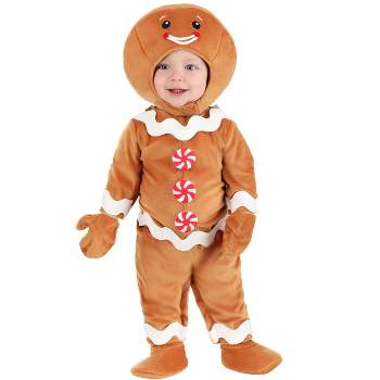 HalloweenCostumes.com 12-18 Months   Gingerbread Cookie Infant Costume, Red/White/Brown