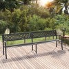 vidaXL Outdoor Patio Bench Garden Park Steel Bench with Armrests Black Steel - 2 of 4