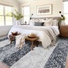 5x7 Washable Modern Abstract Patchwork Pattern Printed Rug Non-Slip Backing Stain Resistant Ultra-Thin Carpet Floor Cover for Living Bedroom Grey - 4 of 4