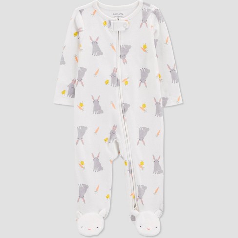 Carter's Just One You®️ Baby Bunny Printed Sleep N' Play - White - image 1 of 3