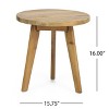 NicBex 15.75" Small Outdoor Side Table,Round Acacia Wood Patio End Table,Compact Outdoor Coffee Table for Patio & Garden,Outdoor Furniture - 2 of 4