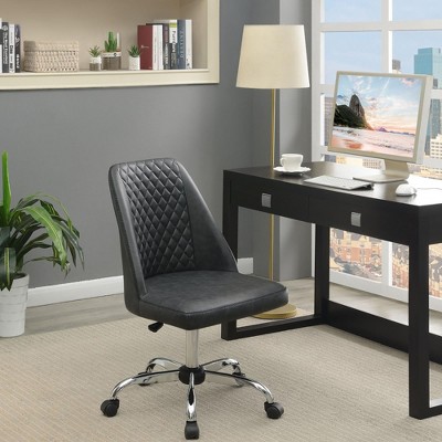 TiramisuBest Grey Upholstered Adjustable Desk Chair for Home Office