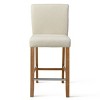 26" Portland  Upholstered Counter Height Barstool Wood(Set of 2) -Maison Boucle - 2 of 4
