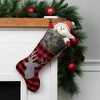 Northlight 20.5" Red and Black Buffalo Plaid Reindeer Christmas Stocking - 2 of 4
