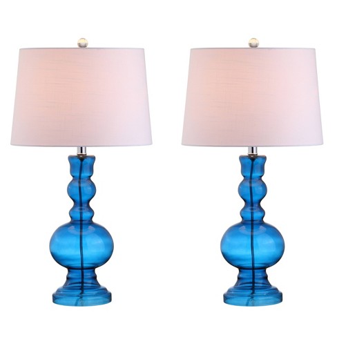 Mercury Silver Genie 28.5' Glass LED Table Lamp By JONATHAN Y Set Of 2 