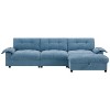 Merax L-Shape Chenille Sectional Sofa with Movable Storage Ottoman - 3 of 4