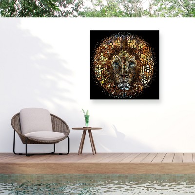 Trademark Fine Art - ALI Chris Paint Dawb Lion Matted Framed Art