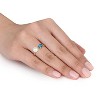 EVERLY JEWELRY | 10K Yellow Gold 7/8 ct TGW Pear-Cut London Blue Topaz 6-6.5 mm Cultured Freshwater Pearl Open 2-Stone Ring - 3 of 4