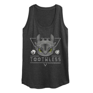 Women's - How to Train Your Dragon - Toothless Line Art Graphic Racerback Tank - 1 of 4