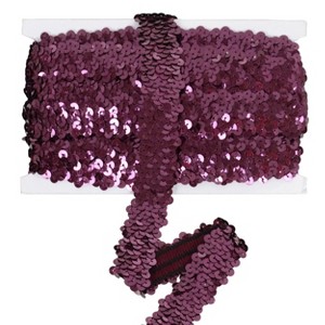 Alilang Elastic Sequin Trim, 1.2 Inch 3 Row Flat Glitter Paillette Sequin Ribbon, Metallic Stretch Sequin Strip Sewing DIY Craft, 5 Yards - 1 of 4