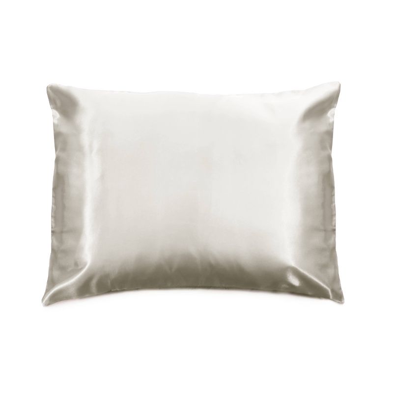 Morning Glamour Standard Satin Solid Pillowcase Ivory, 1 of 8