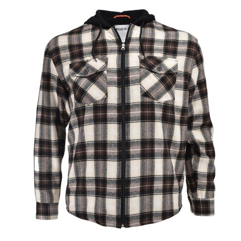 Fleece lined clearance flannel hoodie