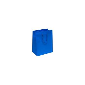 JAM PAPER Gift Bags with Rope Handles Large 10 x 13 x 5 Blue Matte 3/Pack (673MABUA)