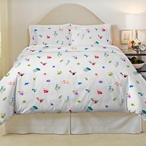 Pointehaven 180 GSM Brushed Soft Cotton Heavy Weight Flannel Printed Oversized Duvet Set - 1 of 4