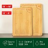 Bamboo Cutting Board Set of 3 with Side Trays - Wood Cutting Boards For Kitchen for Meat, Cheese, Fruits & Vegetables by Royal Craft Wood - 2 of 4