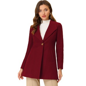 INSPIRE CHIC Women's Turn Down Collar Buttoned Business Casual Mid-Long Winter Coat - 1 of 4