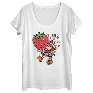 Women's Strawberry Shortcake Cartoon Cute Berry Scoop Neck - 1 of 4