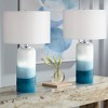 Possini Euro Design Roxanne 25" High Modern Coastal Table Lamps Set of 2 LED Night Lights White Blue Art Glass Living Room Bedroom (Colors May Vary) - 2 of 4