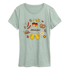 Women's - Instant Message - Oktoberfest Icons Short Sleeve Graphic T-Shirt - 1 of 4