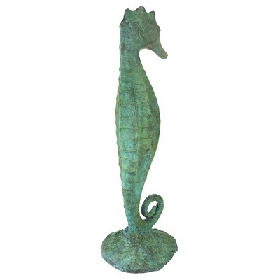 Bronze Seahorse Garden Statue with Hand-Applied Patina