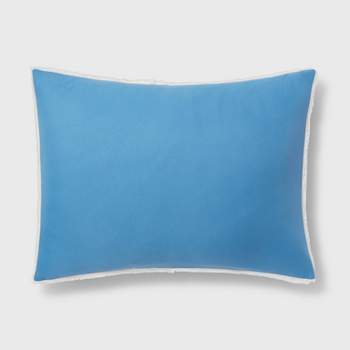 Standard Faux Shearling Washed Microfiber Comforter Sham Blue - Room Essentials™