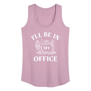 Women's - Instant Message - I'll Be In My Office; Sewing Graphic Racerback Tank - 1 of 4