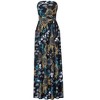 Women Strapless Maxi Boho Vintage Summer Beach Floral Print Hawaiian Party Long Dress - 4 of 4