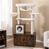Tangkula 59 inch Cat Tree w/ Litter Box Enclosure w/ Hidden Washroom Scratching Posts - 2 of 4