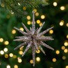 Northlight Sparkling Glitter Starburst Hanging Christmas Ornament - 5" - Champagne Silver - 2 of 4