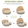 Sapphtopaz Outdoor Patio Furniture Set Round Daybed Rattan Sectional Sofa with Retractable Canopy and Adjustable Table for Garden, Backyard - 4 of 4
