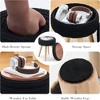 SEVOBAL Ottomans and Benches Modern Knitted Round Ottoman with Storage Cotton Vanity Stool and Footrest for Living Room, Black, 34.00"*34.00"*19.50" - 4 of 4