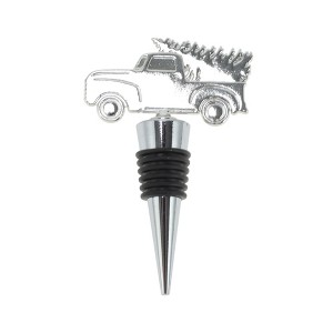 Unique Bargains Christmas Pine Cone Bottle Stopper Aluminum Alloy TPR Silver Tone Black 1 Pc - 1 of 3