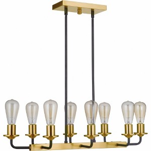 Craftmade Lighting Randolph 8 - Light Island Pendant Light in  Flat Black/Satin Brass - 1 of 2