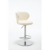 White titanium stainless steel bar stool, high-end modern leather bar stool, swivel and height adjustable - 2 of 4