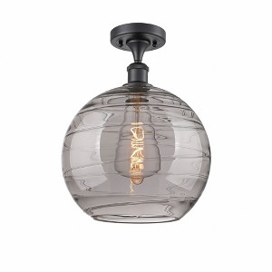 Athens Deco Swirl - 1 Light Semi-Flush Mount In Industrial Style-17 Inches Tall and 12 Inches Wide - 1 of 1
