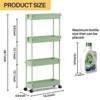 YIGII Slim Rolling Storage Cart 4 Tier Bathroom Organizer Utility Cart Mobile Shelving Unit Tower Rack for Kitchen,Laundry Room,Green - 4 of 4