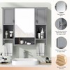 NicBex 35"Wall Cabinet with Mirror,Over the Toilet Storage Cabinet,Bathroom Wall Cabinet with Towel Rack,Medicine Cabinet with Bathroom Shelves - 4 of 4