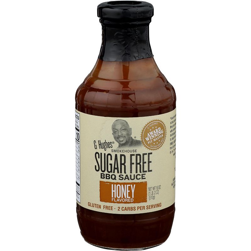 G Hughes BBQ Sauce Sugar Free Honey - Case of 6 - 18 oz, 1 of 2