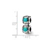 Black Bow Jewelry Sterling Silver and Blue-Green CZ Floral Connector Bead Charm - 3 of 4