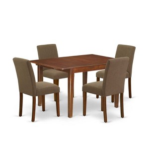 Modern Dinette Set - 5 Piece Rectangle Table & 4 Chairs - 42/53.5" Table with Leaf - Stylish Dining - 1 of 4
