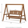 HOMLUX 3-Person Large Outdoor Porch Swing with Hanging Frame for Garden, Backyard - 3 of 4