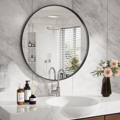 PAIHOME Decorative Round Mirror for Bathroom & Nursery, Vanity Wall Mount