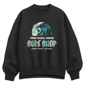 Women's Instant Message Hawaii Surf Shop Oversized Fleece Crew