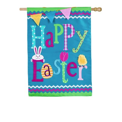 Happy Easter House Applique Flag