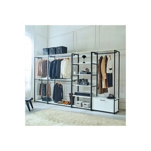 HomeStock Fiona White Freestanding Walk in Wood Closet System with Metal Frame - 1 of 4