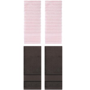 REGALWOVEN 4 Pcs Cotton Quick Drying Soft Striped Hand Towel 14" x 30" - 1 of 4